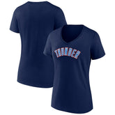 Oklahoma City Thunder Women's Wordmark V-Neck T-Shirt Navy