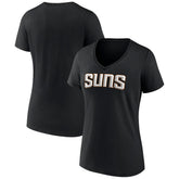 Phoenix Suns Women's Wordmark V-Neck T-Shirt Black