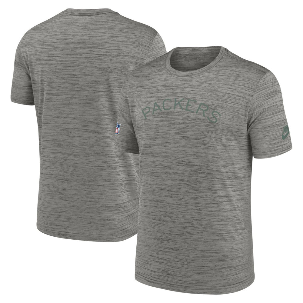 Nike Green Bay Packers 2023 Sideline Alternate Logo Performance T-Shirt Heather Charcoal