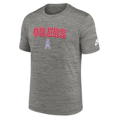 Nike Tennessee Titans Oilers Throwback Sideline Alternate Performance T-Shirt Heather Charcoal