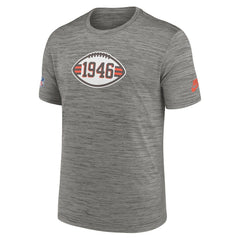 Nike Cleveland Browns 2023 Sideline Alternate Logo Performance T-Shirt Heather Charcoal