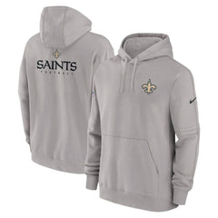 Nike New Orleans Saints Sideline Club Fleece Pullover Hoodie Gray