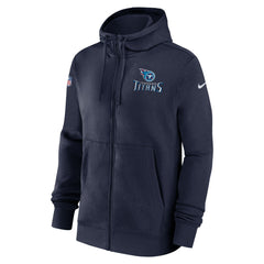 Nike Tennessee Titans 2023/24 Sideline Club Full-Zip Hoodie Navy