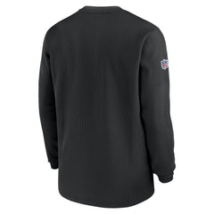 Nike New Orleans Saints 2023 Sideline Throwback Heavy Brushed Waffle Long Sleeve Top Black