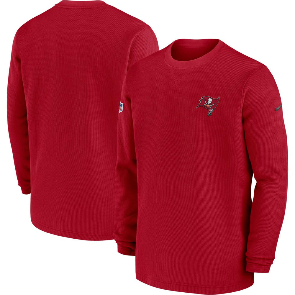 Nike Tampa Bay Buccaneers 2023 Sideline Throwback Heavy Brushed Waffle Long Sleeve Top Red
