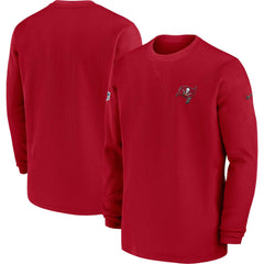 Nike Tampa Bay Buccaneers 2023 Sideline Throwback Heavy Brushed Waffle Long Sleeve Top Red