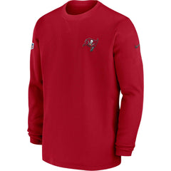 Nike Tampa Bay Buccaneers 2023 Sideline Throwback Heavy Brushed Waffle Long Sleeve Top Red
