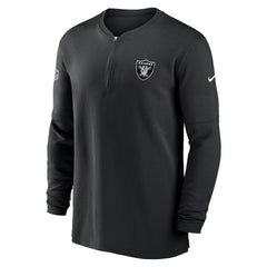 Nike Las Vegas Raiders 2023 Sideline Performance Long Sleeve Tri-Blend Quarter-Zip Top Black
