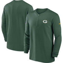 Nike Green Bay Packers 2023 Sideline Performance Long Sleeve Tri-Blend Quarter-Zip Top Green