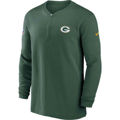 Nike Green Bay Packers 2023 Sideline Performance Long Sleeve Tri-Blend Quarter-Zip Top Green