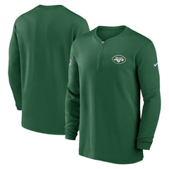 Nike New York Jets 2023 Sideline Performance Long Sleeve Tri-Blend Quarter-Zip Top Green