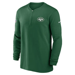 Nike New York Jets 2023 Sideline Performance Long Sleeve Tri-Blend Quarter-Zip Top Green