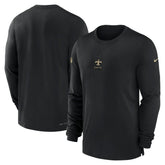 Nike New Orleans Saints 2023 Sideline Performance Long Sleeve T-Shirt Black