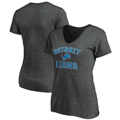 Detroit Lions Women's Victory Arch Team V-Neck T-Shirt Charcoal