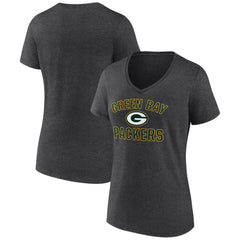 Green Bay Packers Women's Victory Arch Team V-Neck T-Shirt Charcoal