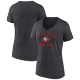 San Francisco 49ers Women's Victory Arch Team V-Neck T-Shirt Charcoal