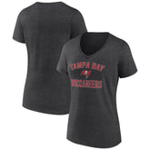 Tampa Bay Buccaneers Women's Victory Arch Team V-Neck T-Shirt Charcoal