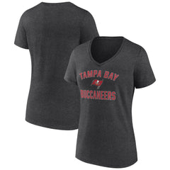 Tampa Bay Buccaneers Women's Victory Arch Team V-Neck T-Shirt Charcoal