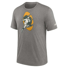 Nike Green Bay Packers Rewind Logo Tri-Blend T-Shirt Heather Charcoal