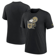 Nike New Orleans Saints Rewind Logo Tri-Blend T-Shirt Black