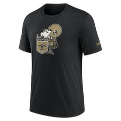 Nike New Orleans Saints Rewind Logo Tri-Blend T-Shirt Black
