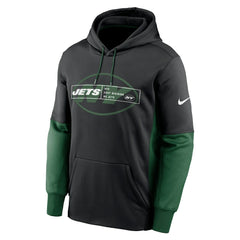 Nike New York Jets Color Block Fleece Performance Pullover Hoodie Black