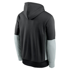 Nike Las Vegas Raiders Color Block Fleece Performance Pullover Hoodie Black