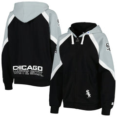 Chicago White Sox Starter Women's Hail Mary Full-Zip Hoodie - Black/Silver - MLB Sale