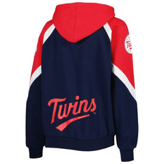 Minnesota Twins Starter Women's Hail Mary Full-Zip Hoodie - Navy/Red - MLB on Sale
