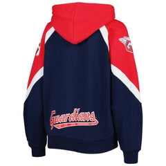 Cleveland Guardians Starter Women's Hail Mary Full-Zip Hoodie - Navy/Red - MLB Sale
