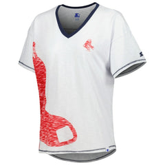 Boston Red Sox Starter Women's Perfect Game V-Neck T-Shirt - White - MLB Lifestyle