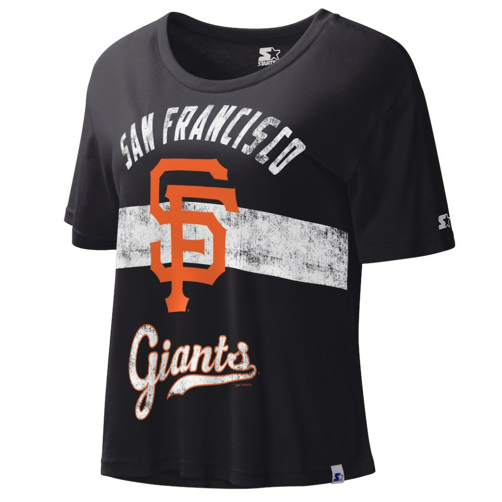 San Francisco Giants Starter Women's Record Setter Crop Top - Black - MLB Online