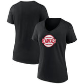 Atlanta Hawks Women's Alternate Logo V-Neck T-Shirt Black