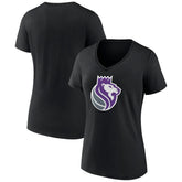Sacramento Kings Women's Alternate Logo V-Neck T-Shirt Black