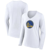 Golden State Warriors Women's Alternate Logo V-Neck Long Sleeve T-Shirt White