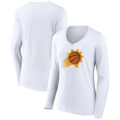 Phoenix Suns Women's Alternate Logo V-Neck Long Sleeve T-Shirt White