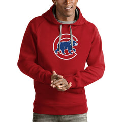 Chicago Cubs Antigua Victory Pullover Team Logo Hoodie - Red - MLB on Sale