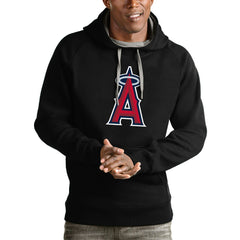 Los Angeles Angels Antigua Victory Pullover Team Logo Hoodie - Black - MLB Lifestyle
