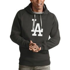 Los Angeles Dodgers Antigua Victory Pullover Team Logo Hoodie - Charcoal - MLB Discount