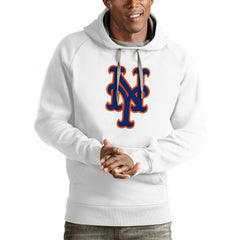 New York Mets Antigua Victory Pullover Team Logo Hoodie - White - MLB Online