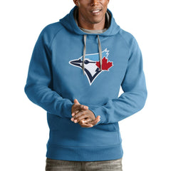 Toronto Blue Jays Antigua Victory Pullover Team Logo Hoodie - Light Blue - MLB Discount