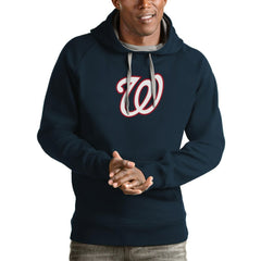 Washington Nationals Antigua Victory Pullover Team Logo Hoodie - Navy - MLB Lifestyle