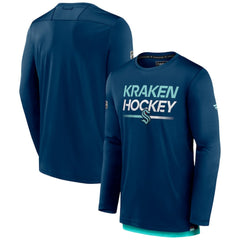 Seattle Kraken Fanatics Authentic Pro Long Sleeve T-Shirt - Deep Sea Blue - NHL 5100451