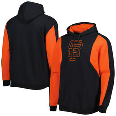 San Francisco Giants Mitchell & Ness Colorblocked Fleece Pullover Hoodie - Black/Orange - Mitchell & Ness Discount