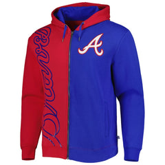 Atlanta Braves Mitchell & Ness Fleece Full-Zip Hoodie - Red/Royal - Mitchell & Ness Sale