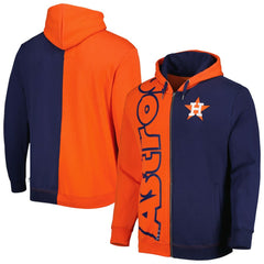Houston Astros Mitchell & Ness Fleece Full-Zip Hoodie - Orange/Navy - Mitchell & Ness Sale