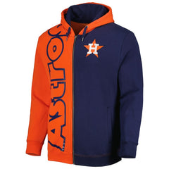 Houston Astros Mitchell & Ness Fleece Full-Zip Hoodie - Orange/Navy - Mitchell & Ness Sale