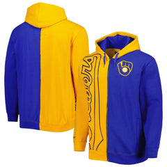 Milwaukee Brewers Mitchell & Ness Fleece Full-Zip Hoodie - Gold/Royal - Mitchell & Ness Discount