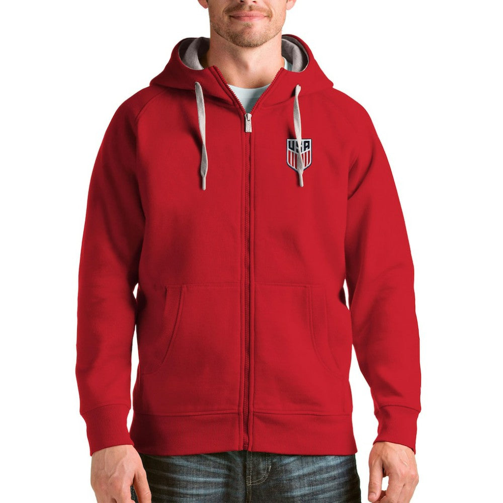 USMNT Antigua Victory Full-Zip Hoodie Red