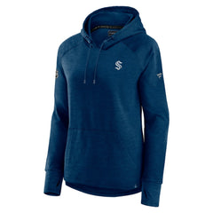 Seattle Kraken Fanatics Women's Authentic Pro Pullover Hoodie - Heather Deep Sea Blue - NHL 5102231